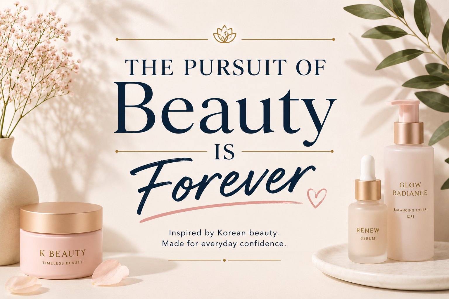 The Pursuit of Beauty Is Forever. Inspired by Korean beauty. Made for everyday confidence.